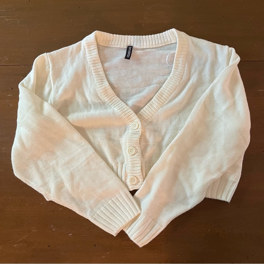 H&M Cream Button-Up Cardigan